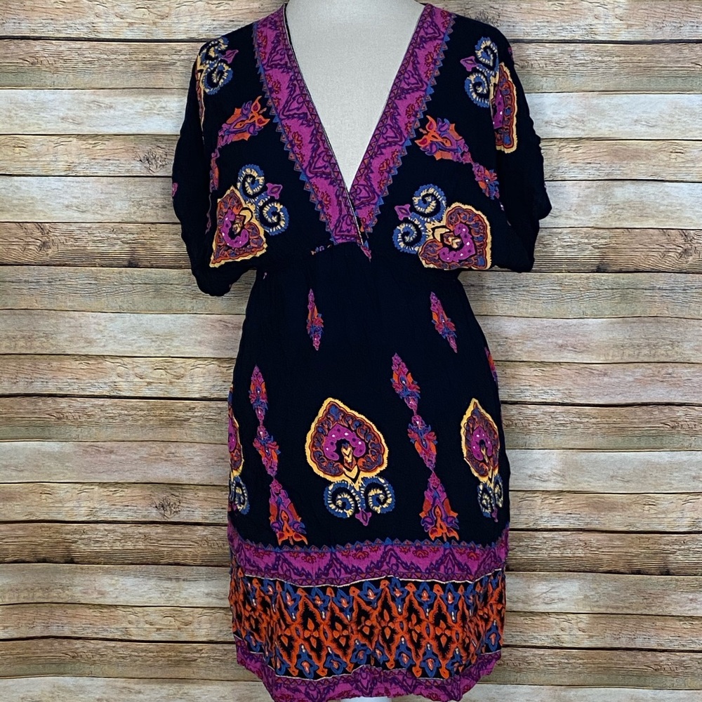 2b Bebe| Print Dress| Black Multi| Large